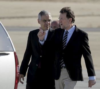  El presidente del gobierno español, Mariano Rajoy , llegando al aeropuerto internacional de Los Cabos.