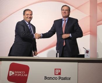 El Presidente De Banco Pastor, José María Arias, Y De Popular, Angel Ron .