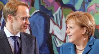 La canciller alemana, Angela Merkel y el presidente del Bundesbank, Jens Weidmann. (Foto: ARCHIVO)