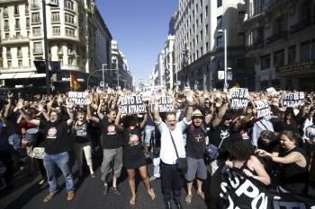 Protesta de empleados públicos del Ayuntamiento de Madrid