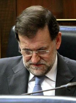  El jefe del Ejecutivo, Mariano Rajoy, al inicio de la sesión de control al Gobierno en el Congreso de los Diputados