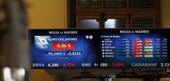 La prima de riesgo de España se disparaba hoy hasta los 640 puntos básicos. Foto: EFE/Ballesteros