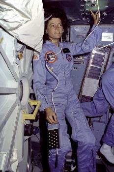 La astronauta de EE.UU. Sally Rides.
