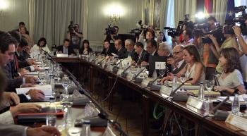 la Comisión Nacional de Administración Local, que ha presidido esta tarde en la sede del ministerio en Madrid (Foto: EFE)