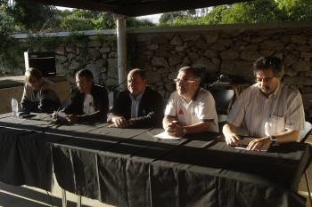 Marcos Caride (Macaco), Enrique Moreiras, Antonio Mouriño, Lalo Pavón y Antonio Piñeiro. (Foto: MIGUEL ÁNGEL)