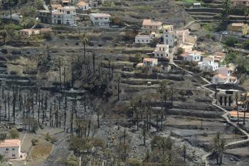 Estado en que quedó el paraje del Barranco de Guadá, en Valle Gran Rey, tras el paso del incendio. (Foto: CARLOS FERNÁNDEZ)