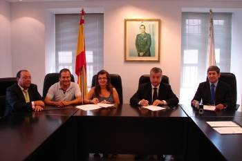 António Vassalo, Joaquim José Cracel, Mari Carmen Yáñez y Francisco Rodrigues, ayer en Lobios.