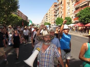 Sánchez Gordillo por las calles de Córdoba durante la marcha del SAT