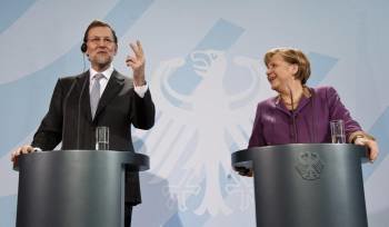 El presidente, Mariano Rajoy, durante una comparecencia conjunta con Merkel el pasado enero. (Foto: ARCHIVO)