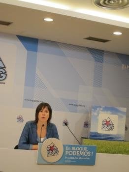 La portavoz parlamentaria del BNG, Ana Pontón, en rueda de prensa