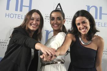 Las actrices Aida Folch, Inma Cuesta y Macarena García. (Foto: B. VELÁRDIEZ)