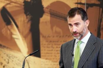 El Príncipe de Asturias, durante su discurso hoy en la inauguración del XV Congreso Internacional de la Asociación Española de Americanistas (AEA)