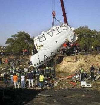 Accidente del avión de Spanair en Barajas (Madrid), en 2008 (Foto: ARC)