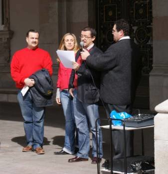 Manuel Rodríguez (izquierda) escucha a Francisco Tarrío, número uno de SCD por A Coruña.