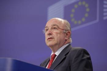 Joaquín Almunia, durante una comparecencia como vicepresidente de la Comisión Europea.