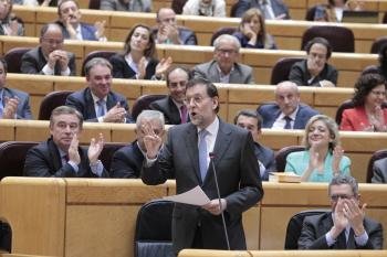 Mariano Rajoy en el pleno del Senado.