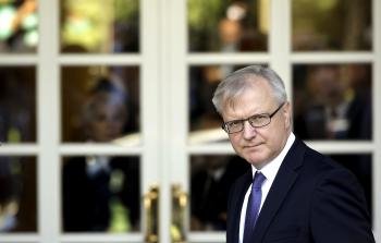  El vicepresidente económico de la Comisión Europea, Olli Rehn, a su llegada hoy a La Moncloa 