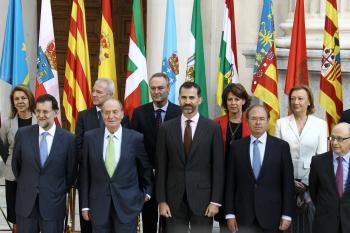  El Rey, Rajoy y el príncipe de asturias en la conferencia de presidentes.