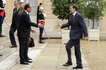  El presidente del Gobierno, Mariano Rajoy, y el presidente francés, François Hollande
