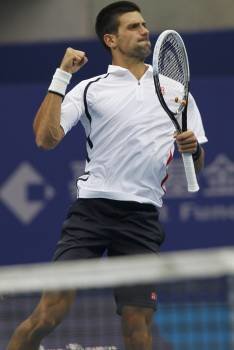 Djokovic celebra una de las victorias. (Foto: HOW HWEE YONG)