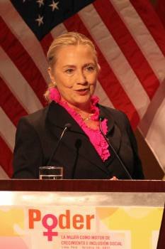 Hillary Clinton, en Lima. (Foto: PAOLO AGUILAR)