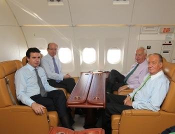 El Rey emprende visita de trabajo a Rusia. Ministro de Industria Jose Manuel Soria y el ministro de Exteriores, José Manuel García-Margallo