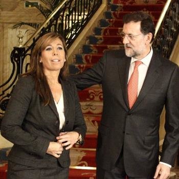  El presidente del Gobierno,Mariano Rajoy , y la candidata del PP a la Generalitat, Alicia Sánchez-Camacho