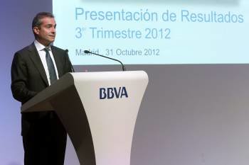 El consejero delegado del BBVA, Angel Cano, presentó ayer  los resultados de la entidad hasta septiembre.
