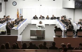 Vista general de la sala donde se desarrolla el juicio del 'Prestige', en A Coruña. (Foto: CABALARX)