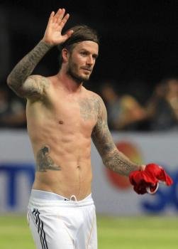 David Beckham al término de un partido