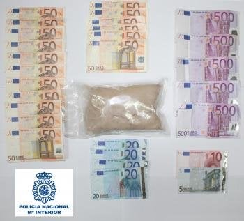 Dinero intervenido en operativo antidroga en Ourense