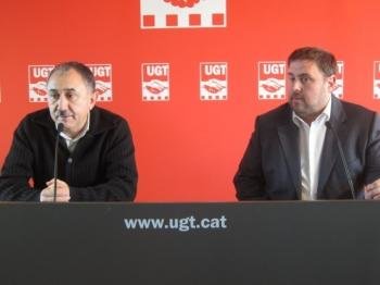 Josep Maria Álvarez (UGT) Oriol Junqueras (ERC). 