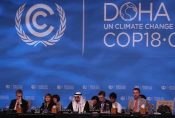 Varios de los delegados de los países que participaron en la conferencia de cambio climático.