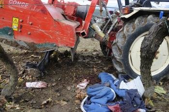 Accidente tractor en Vide Castrelo de Miño