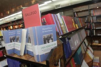 Varias publicaciones en gallego a la venta en la librería La Región.  (Foto: MIGUEL ÁNGEL)