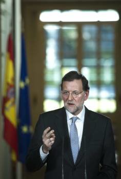 Rajoy, durante la rueda de prensa posterior al Consejo de Ministros. (Foto: EMILIO NARANJO)