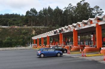 El peaje de la autopista de Vilaboa, entre Vigo y Pontevedra.