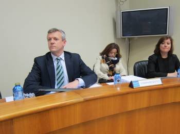 Rueda, durante su comparecencia ante la Comisión de Economía del Parlamento gallego. (Foto: E.P.)