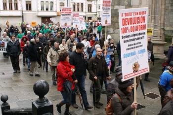 Manifestación de afectados por las preferentes en Lugo. 