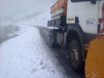 Nieve en las carreteras gallegas