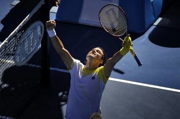 David Ferrer celebra la victoria sobre Almagro en uno de los cuartos de final de Australia. (Foto: JOE CASTRO)