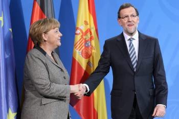 La canciller alemana, Angela Merkel y el presidente del gobierno español, Mariano Rajoy. (Foto: WOLFGANG KUMM)