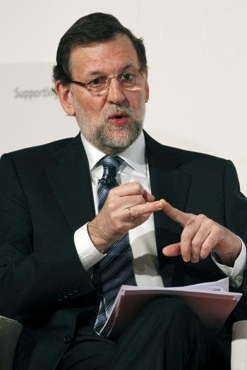 El presidente del Gobierno, Mariano Rajoy, durante su participación hoy en una jornada del seminario The Economist