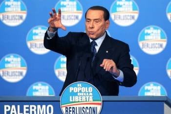 Silvio Berlusconi, durante un acto electoral de su formación en Palermo. (Foto: MIKE PALAZZOTTO)