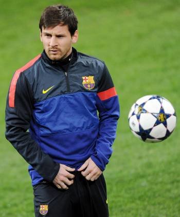 Messi, ayer durante el entrenamiento del Barcelona. (Foto: DANIEL ZENNARO)
