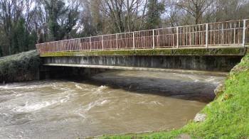 El puente, en la imagen, hace de tapón cuando se registran riadas a causa de la lluvia. (Foto: A. R.)