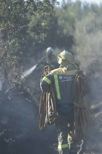 Un brigadista sofoca un incendio el pasado año. (Foto: ARCHIVO)
