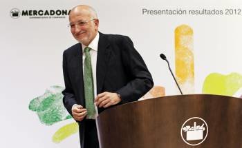El presidente de Mercadona, Juan Roig, durante la presentación de resultados de la compañía. (Foto: MANUEL BRUQUE)
