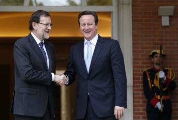 El presidente del Gobierno, Mariano Rajoy y el primer ministro británico, David Cameron.