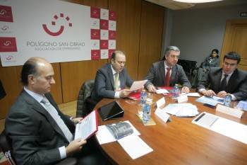 Francisco Vispo, Pérez Canal, Valentín García e David Sobral, onte na presentación no Polígono. (Foto: MARCOS ATRIO)